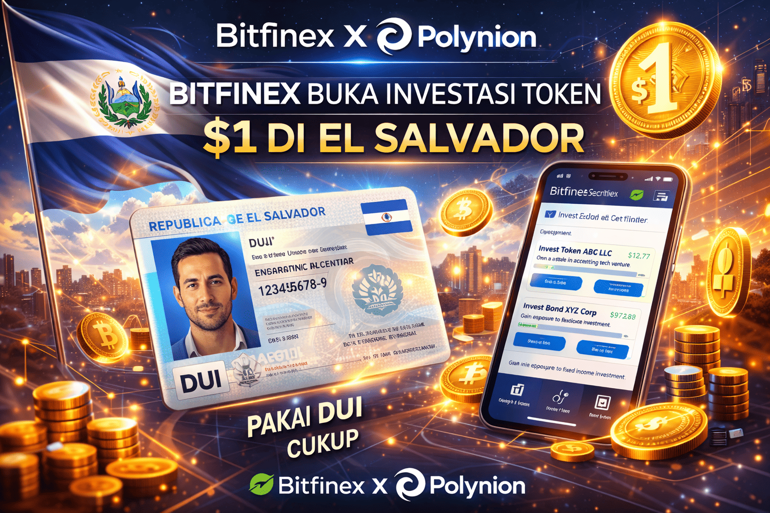 Bitfinex Buka Investasi Token $1 di El Salvador